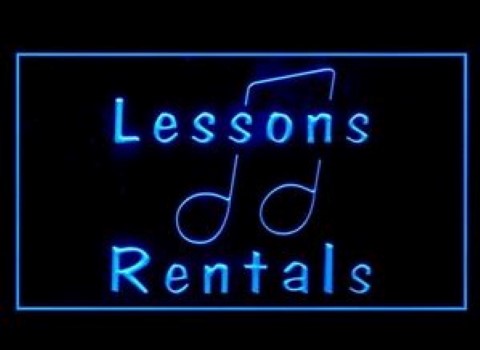 Music Lessons Rentals LED Neon Sign